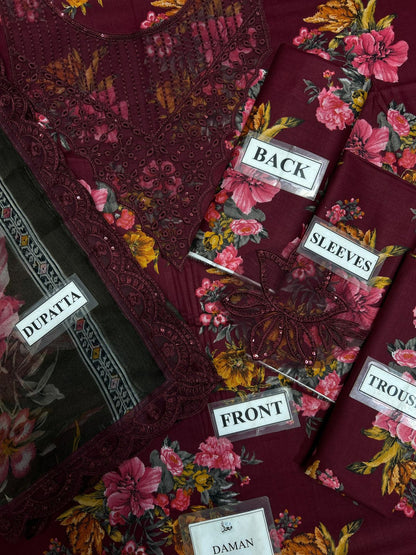 IZNIK 3PC CHIFFON DOPATTA