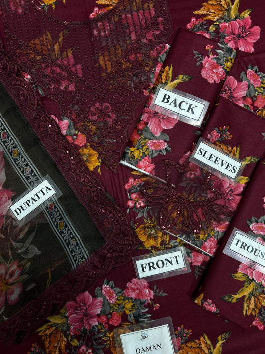 IZNIK 3PC CHIFFON DOPATTA