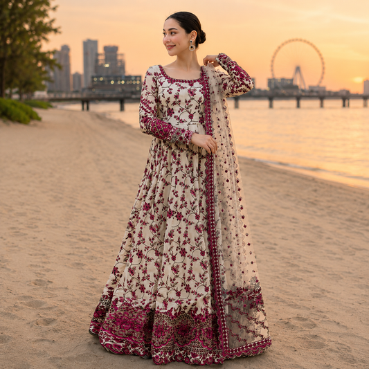FAIZA SAQLAIN LUXURY LAWN 3PC CHIFFON DOPATTA
