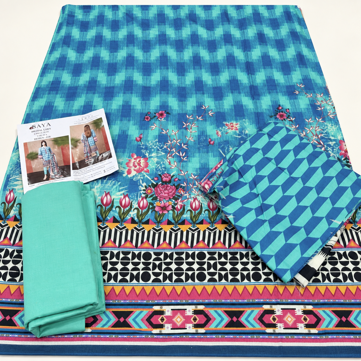 Saya Khaddar Printed 3-Piece Suit