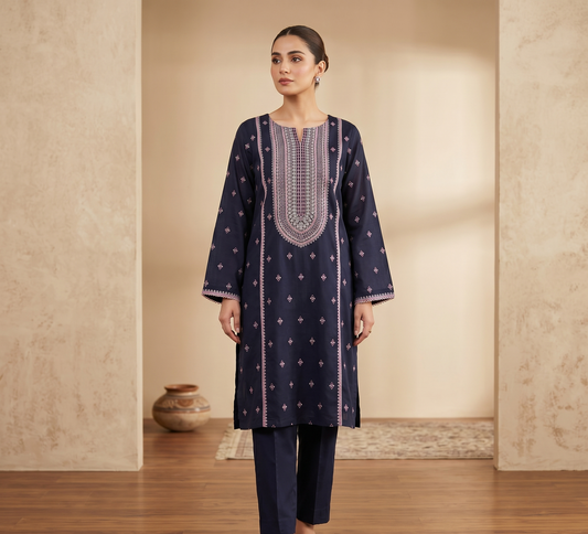 2 PIECE - EMBROIDERED LAWN SUIT SCV1-1786