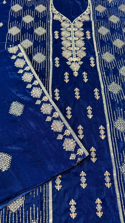 VELVET EMBROIDERED 3-PIECE TZAJ-282