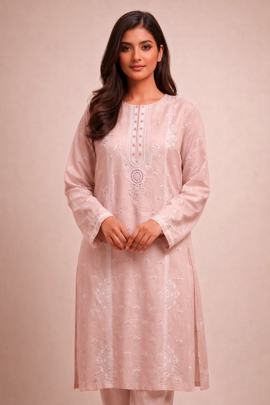 2 PIECE - EMBROIDERED LAWN SUIT SV1-154