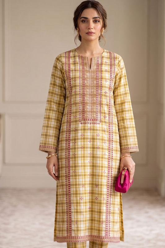 2 PIECE - PRINTED EMBROIDERED LAWN SUIT SCV2-210