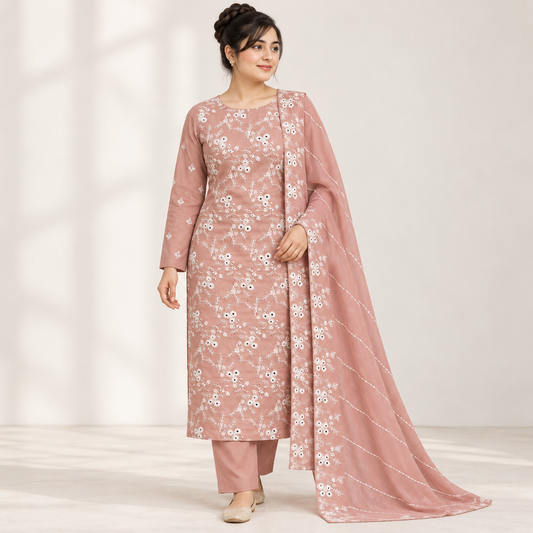Pistachio Jewel Embroidered Chiffon 2-Piece – Design 10041 — model styling
