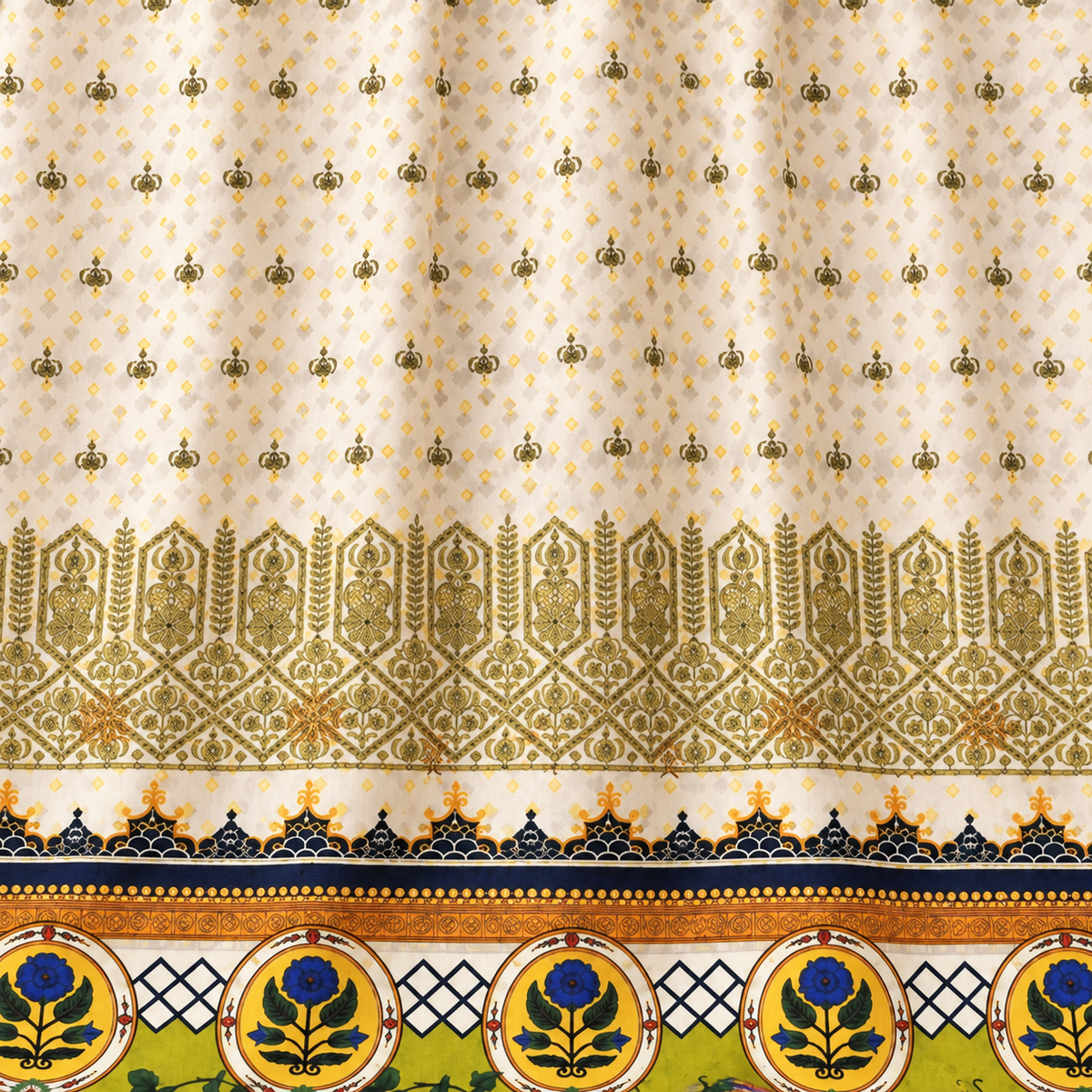 Rangrani Wool Khaddar Embroidered 3-Piece — Ivory | TZSP-021 — fabric detail close-up